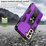 Compatible For Samsung Galaxy S21 Case With Hd Screen Protector Gritup Military Grade Dual Layer Protective Cover Built In Magnetic Kickstand Shockproof Phone Case For Samsung S21 5G Purple