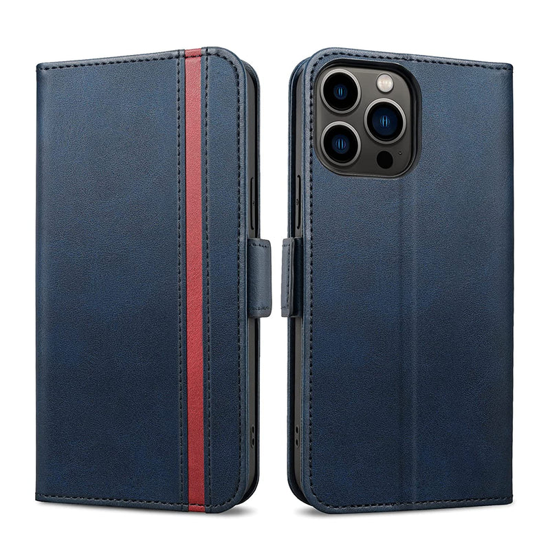 Rssviss Wallet Case For Iphone 13 Pro Magnetic Pu Leather Flip Folio Case With Card Holder Card Slots Durable Tpu Shockproof Interior Case Kickstand Phone Stand Cover For Iphone 13 Pro 6 1 Darkblue