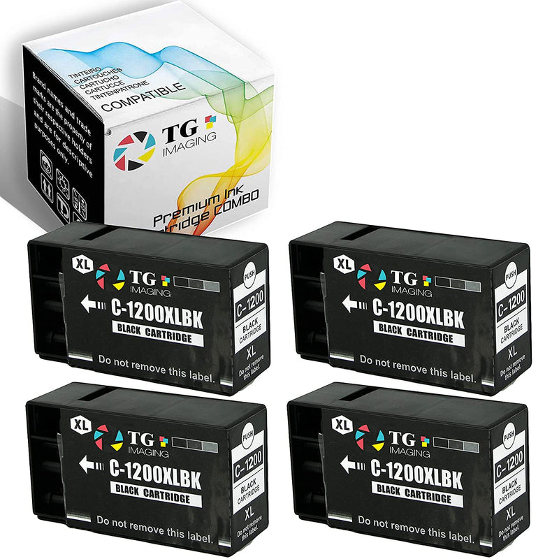 4 X Black Compatible For Ink Cartridge Canon 1200 Pgi 1200 Xl Pgi1200 For Maxify Mb2320 Mb2020 Mb2720 Mb2120 Mb2050 2350 Mb2030 Printers
