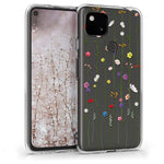 Kwmobile Clear Case Compatible With Google Pixel 4A Phone Case Soft Tpu Cover Wildflower Vines Multicolor Transparent