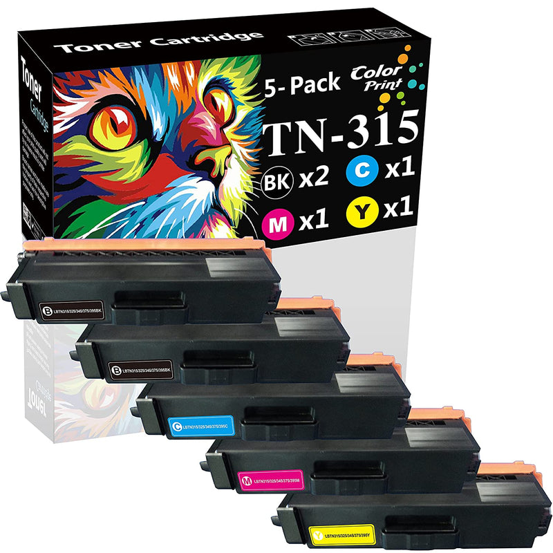 5 Pack Compatible Tn 315 Tn310 Tn315 Toner Cartridge Replacement For Tn315Bk Tn315C Tn315M Tn315Y Hl L8350Cdw Hl 4150Cdn Mfc 9460Cdn Hl L8250Cdn Hl 4570Cdw Mfc