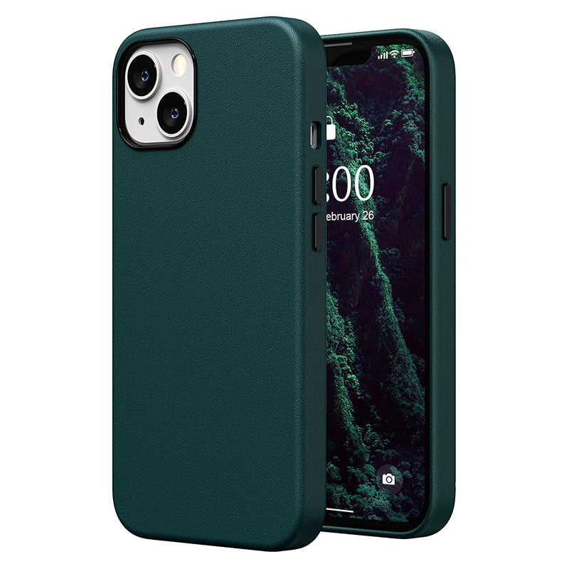 Surphy Faux Leather Case Compatible With Iphone 13 Case 6 1 Inch 2021 Pu Leather Phone Case With Metallic Buttons Microfiber Lining Teal Green