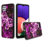 New For Boost Celero 5G Case Purple Butterfly Gold Foil Embedded