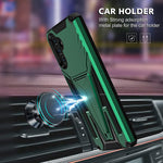 Zingcon Compatible For Samsung Galaxy A13 5G Case Hd Screen Protector Armor Phone Case With Kickstand Fitting Magnetic Car Mount For Samsung A13 5G Green
