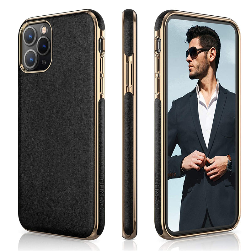 Lohasic For Iphone 11 Pro Max Case Thin Business Slim Premium Pu Leather Luxury Elegant Anti Slip Anti Scratch Full Protective Phone Cover Cases Compatible With Iphone 11 Pro Max2019 6 5 Black