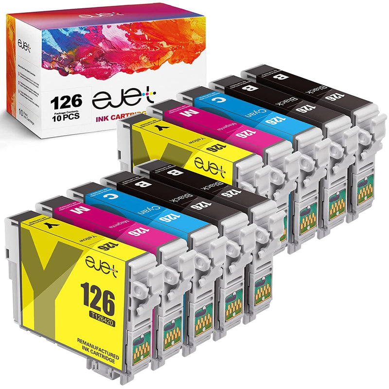 Ink Cartridge Replacement For Epson 126 T126 To Use With Workforce 545 645 845 630 840 Wf 3520 Wf 3540 Wf 7520 Wf 7010 Stylus Nx430 4 Black 2 Cyan 2 Magenta