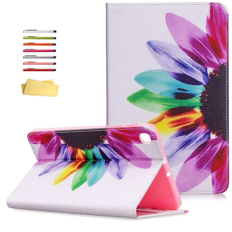 For Samsung Galaxy Tab A 8 4 Inch 2020 Case Sm T307 T307U Verizon T Mobile Sprint At T With Pencil Holder Card Slots Stand Pu Leather Cover Folio Wallet Magnetic Shell Rainbow Flower