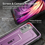 Bwy For Samsung A03S Case Compatible With Samsung A03S 5G Phone Military Grade Protective Case With Screen Protector Kickstand Bumper Cover For Samsung A03S 4G Phone Purple