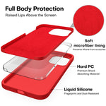 Cellever Silicone Case For Iphone 13 Pro 2X Glass Screen Protectors Included Drop Tested Shockproof Protective Matte Gel Rubber Cover With Soft Anti Scratch Microfiber Interior Fire Red