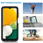 Cenhufo For Samsung A13 Case 5G Built In Screen Protector Full Body Clear Bumper Case Shockproof Protective Phone Cases Cover For Samsung Galaxy A13 Black