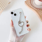 Caseative Love Heart Chain Transparent Soft Iphone Case Clear Iphone 13 Pro Max