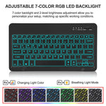 New Galaxy Tab S8 S7 Fe S7 Plus Case With Keyboard Pu Smart Cover With S Pen Holder 7 Colors Backlit Bluetooth Keyboard For Samsung Galaxy Tab S8 2022