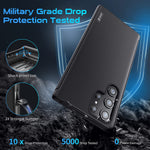 Wsken For Samsung Galaxy S22 Ultra Case Military Grade Protection 10Ft Drop Tested Heavy Duty Slim Shockproof Protective Phone Case 6 8 Inch Black