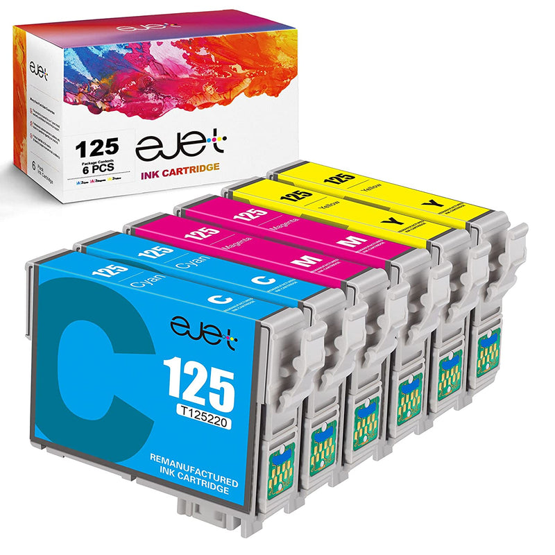 125 T125 Ink Cartridge Replacement For Epson 125 T125 For Stylus Nx125 Nx127 Nx530 Nx625 Nx230 Nx420 Workforce 320 323 325 520 Printer Tray2 Cyan 2 Magenta 2