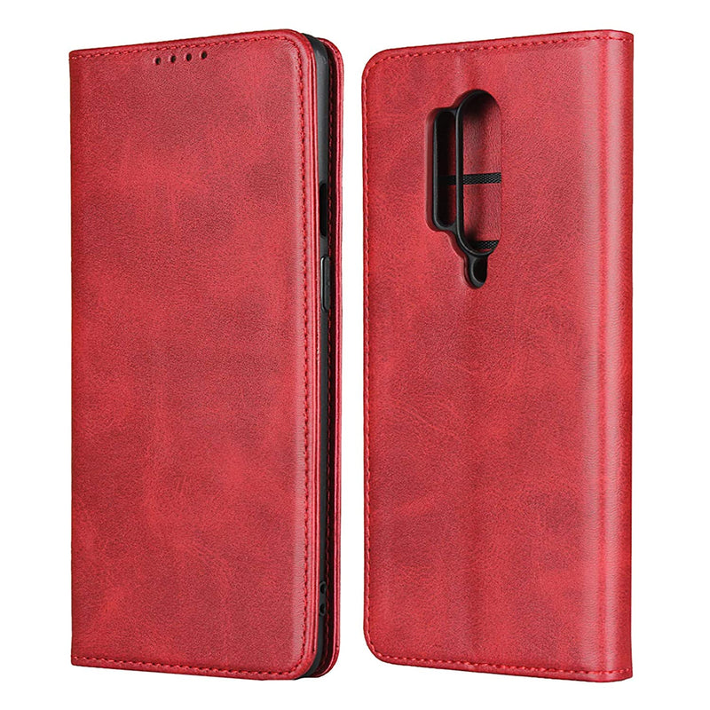 Zouzt Premium Pu Leather Wallet Case Compatible Oneplus 8 Pro Folio Case Flip Cover With Magnetic Closure Kickstand Card Slotsred