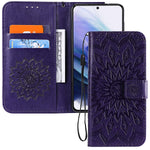 Lemaxelers Compatible With Galaxy S22 Plus Case Embossed Floral Wallet Shockproof Case Flip Premium Pu Leather Magnetic Card Slots With Stand Cover For Samsung Galaxy S22 Plus 5G Mandala Purple Kt