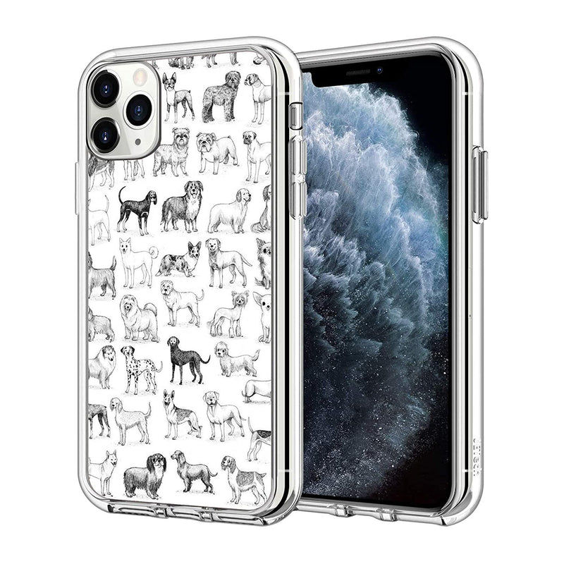 Clear Case For Iphone 13 Pro Max Funny Cute Black White Dog Iphone Case Shockproof Slim Fit Protection Case