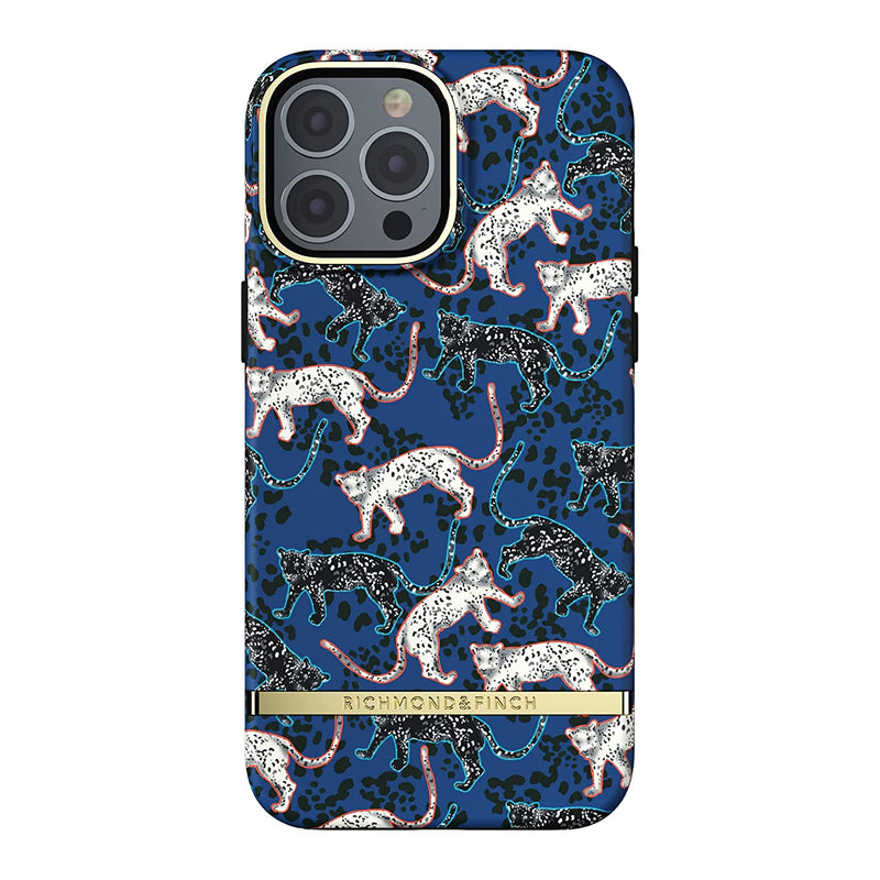 Richmond Finch Designed For Iphone 13 Pro Max Cell Phone Case 6 7 Inches Blue Leopard Case Shockproof Raised Edges Fully Protective Phone Cover