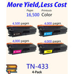 4 Pack Tn 433 Compatible Toner Cartridge Replacement For Brother Tn436 Tn433 Tn431 Tn 436 Used For Hl 8260Cdw Hl L8260Cdn Hl L8360Cdw Mfc L8690Cdw Mfc L8900Cdw
