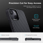 Pitaka Magnetic Case Compatible With Iphone 13 6 1 Inch Magez Case 2 100 Aramid Fiber Slim Fit Phone Cover 3D Grip Touch Black Greytwill