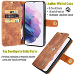 Jedchisa Leather Wallet Case For Samsung Galaxy S21 Plus Detachable Magnetic Soft Pu Shockproof Flip Cover Wallet With Card Holder With Screen Protector For 6 7 Inch Samsung Galaxy S21 Plus Brown