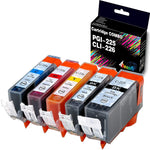 5 Pack Compatible Canon Pgi 225 Cli 226 Ink Cartridge Pgi225Xl Cli226Xl Used For Pixma Mg5220 Mg6220 Mg5320 Mg6120 Mx882 Mg8220 Mx895 Mx882 Printer Pgbk Blac