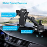 Ipow Car Phone Mount Holder Hands Free Car Phone Holder Dashboard Gravity Cell Phone Holder Mount With Auto Retractable Clamp Maximum Angle Adjustment For Iphone Xr Xs Max X 8 7 Galaxy S10 S9 Note 9