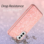 Coolwee Pink Full Protective Case For Galaxy S22 Plus 5G Heavy Duty Hybrid 3 In 1 Rugged Shockproof Women Girls Transparent For Samsung Galaxy S22 Plus 6 6 Inch Rose Gold