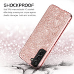Domaver For Samsung Galaxy S21 Fe 5G Case Glitter Sparkle Bling Luxury Women Slim Fits Duty Shockproof Protective Cover Pink Shining Smooth Case For Samsung Galaxy S21 Fe 5G 6 4 Inch Rose Gold