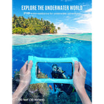 Floating Waterproof Case Ipx8 Waterproof Cellphone Pouch Underwater Dry Bag Compatible Iphone 13 12 Se 11 Pro Xs Max Xr X 8P Galaxy S20 S10 S9 Note Google Pixel Up To 6 5 Blue Green
