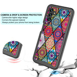 Lexnec Cover Case For Samsung Galaxy A13 5G Case With Tempered Glass Screen Protector 2 Pack Armor Protective Boys Men Girls Women Floral Flower Bumper Phone Case Cover 6 5 2022Colorful Mandala