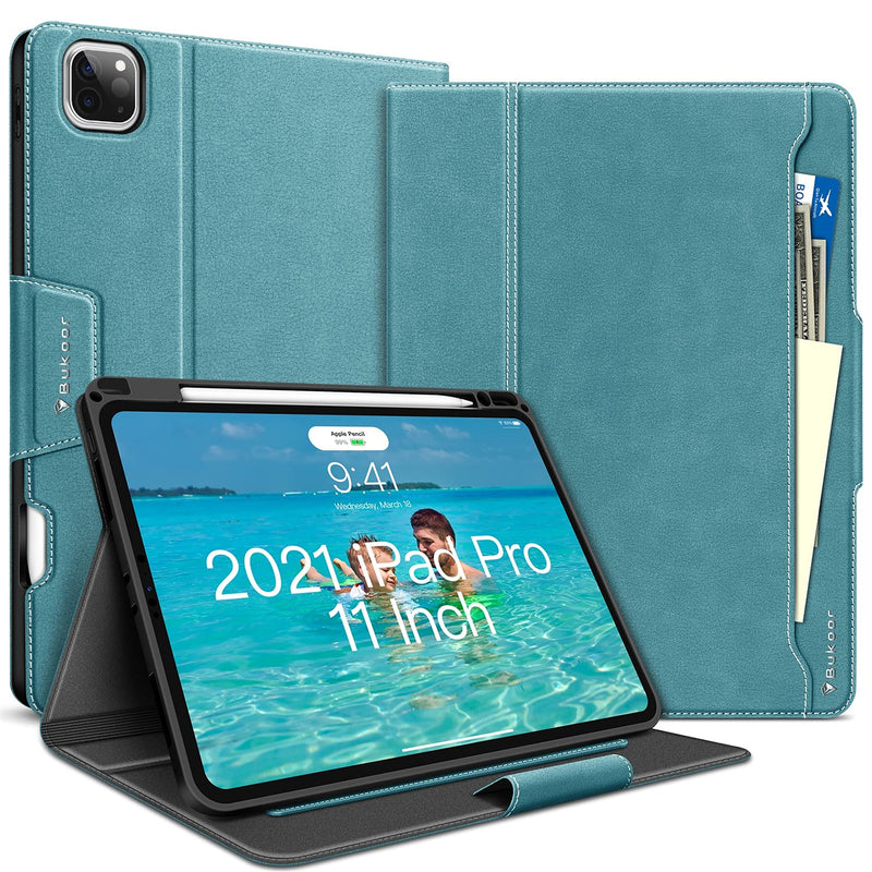New Ipad Pro 11 Inch Case 2021 2020 2018 Pu Leather Case With Pencil Holder Auto Sleep Wake Magnetic Clasp Pocket Folio Smart Cover For Ipad Pro 3Rd 2Nd 1