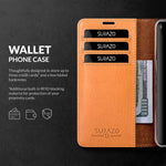Surazo Leather Wallet Case Compatible With Samsung Galaxy S21 Ultra Rfid 3 Card Slots Cash Pocket Secure Magnetic Closure Kickstand Function Top Grain Genuine Italian Leather Flip Folio Cover
