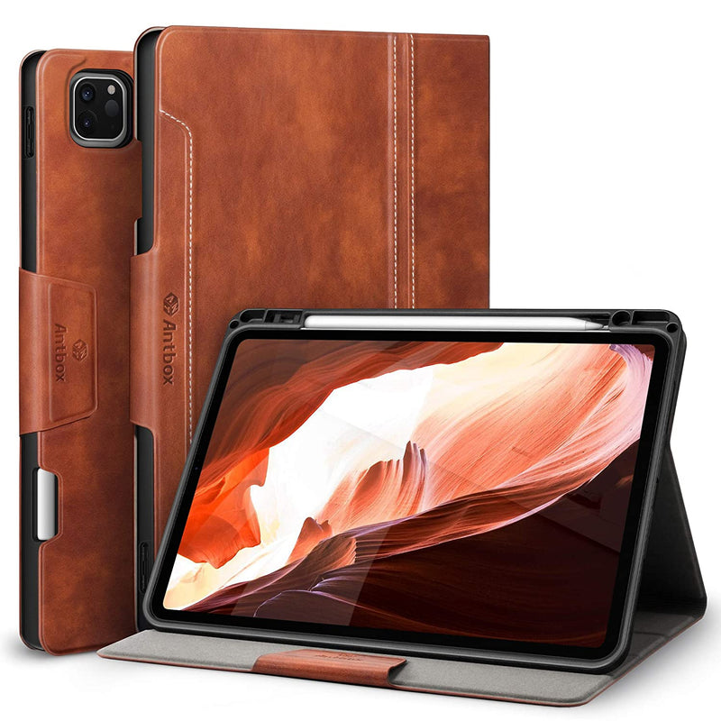 New Ipad Pro 11 Inch Case 2021 2020 2018 Vegan Leather With Pencil Holder Auto Sleep Wake Function Ipad Pro 11 Inch Case 3Rd 2Nd 1St Generation Brown