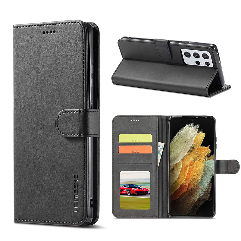 Kowauri For Galaxy S21 Ultra 5G Case Premium Pu Leather Flip Folio Wallet Case With Card Slot Magnetic Closure Case For Samsung Galaxy S21 Ultra 5G 6 8 Inch Black