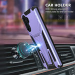 Makavo For Samsung Galaxy A13 5G Case With Stand Hybrid Dual Layer Heavy Duty Military Grade Armor Defender Sleek Touch Protective Phone Cover Work With Magnetic Car Holder Purple