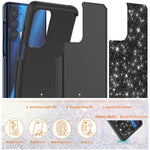 New For Motorola Edge 2021 Case Glitter Phone Case With Tempered Glass S