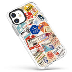 Case For Iphone 12 Pro Iphone 12 Funny Stylish Airline Tags Travel Stamps Boarding Pass Pattern Clear Case With Design Soft Shockproof Protective Case Compatible For Iphone 12 Pro Iphone 12