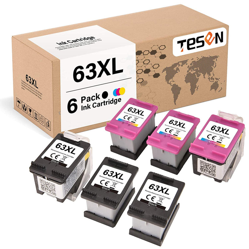 63 Xl Ink Cartridge Replacement For Hp 63 63Xl For Use In Hp Envy 4520 4516 Officejet 4650 3830 Deskjet 2130 2132 Tray_Inkjet_Printer_Ink_Cartridges 6 Pack 3
