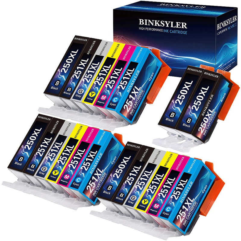 Compatible 250 And 251 Ink Cartridges Replacement For Canon 250 251 Xl Pgi 250Xl Cli 251Xl Pgi 250 Xl Cli 251 Xl For Canon Pixma Mg6320 Mg7120 Mg7520 Ip8720 5P