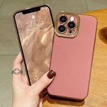 Lafunda Compatible For Iphone 13 Pro Max Case Plating Cases For Women Girls Luxury Cute Electroplated Golden Edge Shockproof Tpu Bumper With Silicone Camera Protective Phone Cover Pink