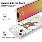 Elightvap Clear Case Compatible With Iphone 13 Pro Max Case Sloth Phonecase For Girls Women Shockproof Bumper Cover Anti Scratch Slim Thin Cover 6 7