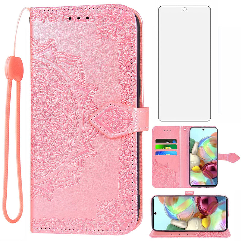 New For Samsung Galaxy A71 4G Wallet Case Tempered Glass Scree