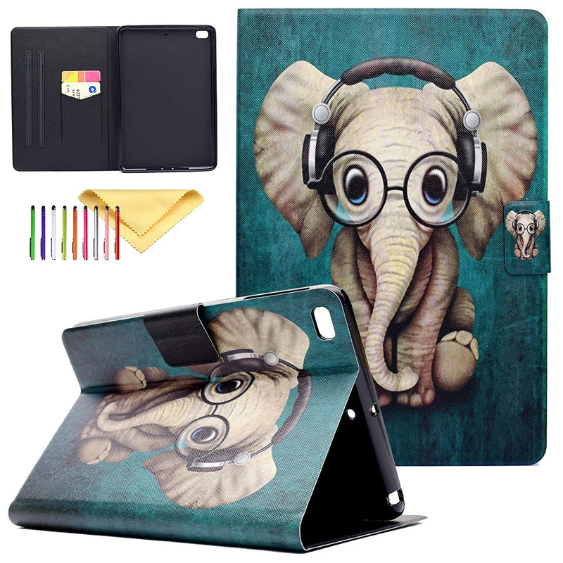 Ipad Mini Case Kids Universal Cute Slim Pu Leather Soft Tpu Inner Stand Wallet Smart Cover Auto Wake Sleep For Apple Ipad Mini 5 4 3 2 1 Music Elephant