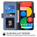New For Google Pixel 5A 5G Wallet Case Tempered Glass Screen P