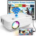 WiFi Mini Portable Projector 8000 Lumen 100" Projector Screen 1080P Full HD Supported