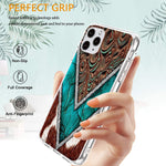 Compatible With Iphone 13 Pro Max Case Clear Western Cowhide Turquoise And Brown Animal Print Iphone Case Slim Soft Tpu Transparent Shockproof Protective Case