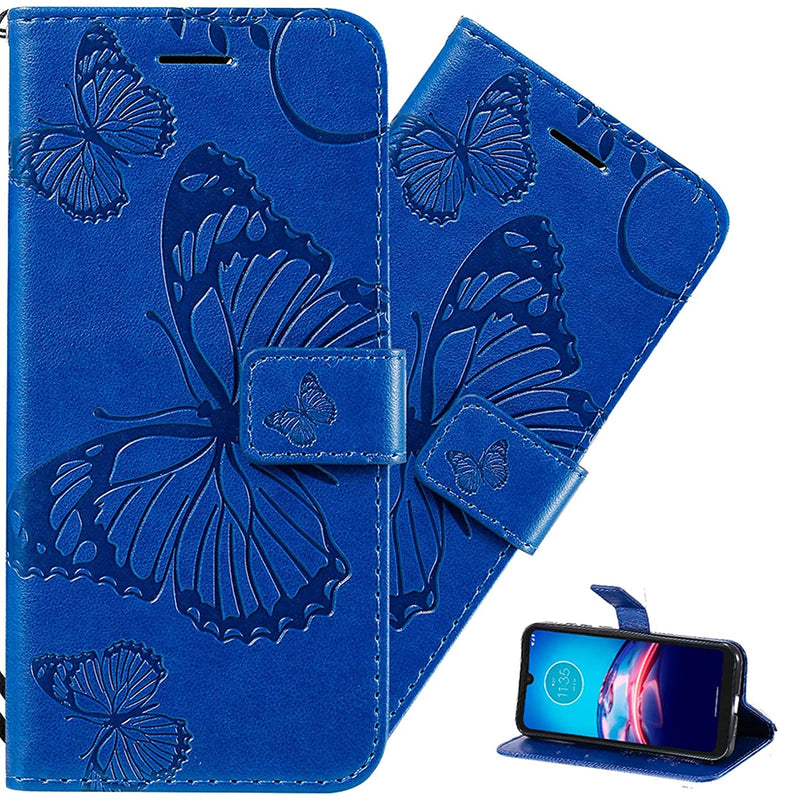 Lemaxelers Compatible With Google Pixel 6 Pro Phone Case Flip Wallet Case Pu Leather Butterfly Embossed Shockproof Cover With Kickstand Card Holder For Google Pixel 6 Pro Big Butterfly Blue Kt