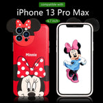 Joyleop Minnie Silicone Case For Iphone 13 Pro Max 6 7 Cartoon Cover Unique Kawaii Fun Funny Cute Cool Designer Aesthetic Fashion Stylish Cases For Girls Boys Men Women For Iphone 13 Pro Max