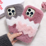 Wirvyuer For Iphone 13 Pro Max Plush Case Cute Women Girls Furry Fluffy Fur Case Luxury Fashion Tpu Silicon Bumper Shockproof Protective Faux Fur Fuzzy Phone Case Cover For Iphone 13 Pro Max Grey